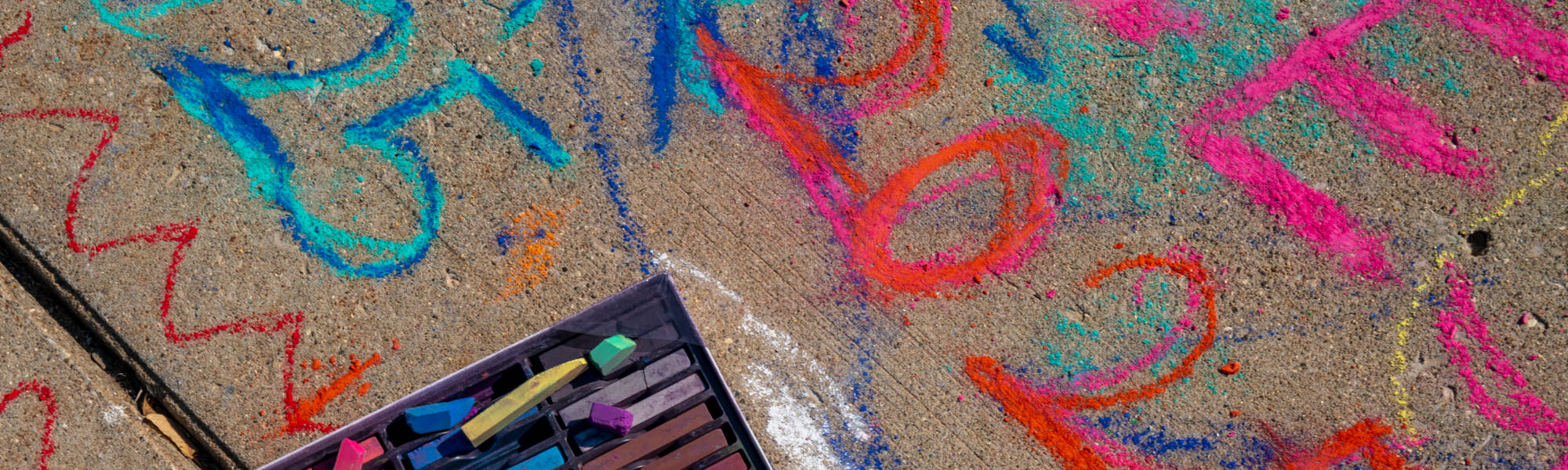 chalk on pavement